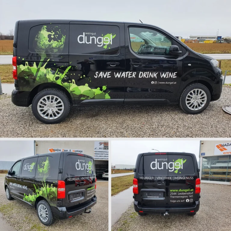 Fahrzeugbeschriftung Weingut Dungel, Gestaltung Jenny Horvath